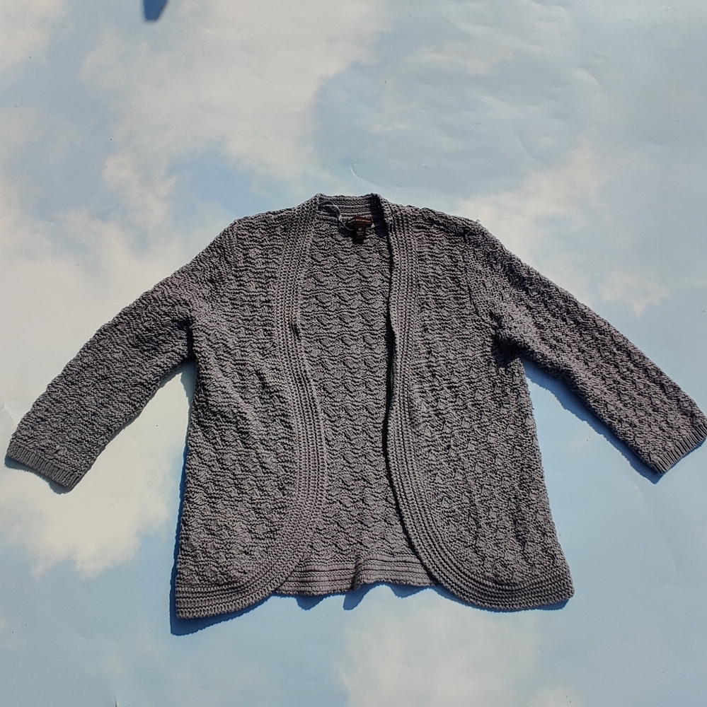 Vintage 90s Open Sweater Grey Cardigan Dressy Womens Cardigan Sweater Cozy